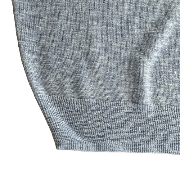 Ellen Tracy Sweater Women’s Medium Blue boxy Pullover Knit t-shirt Short Sleeve - Picture 3 of 7